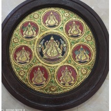 Antique Finish Ashtalakshmi Round Panel-6